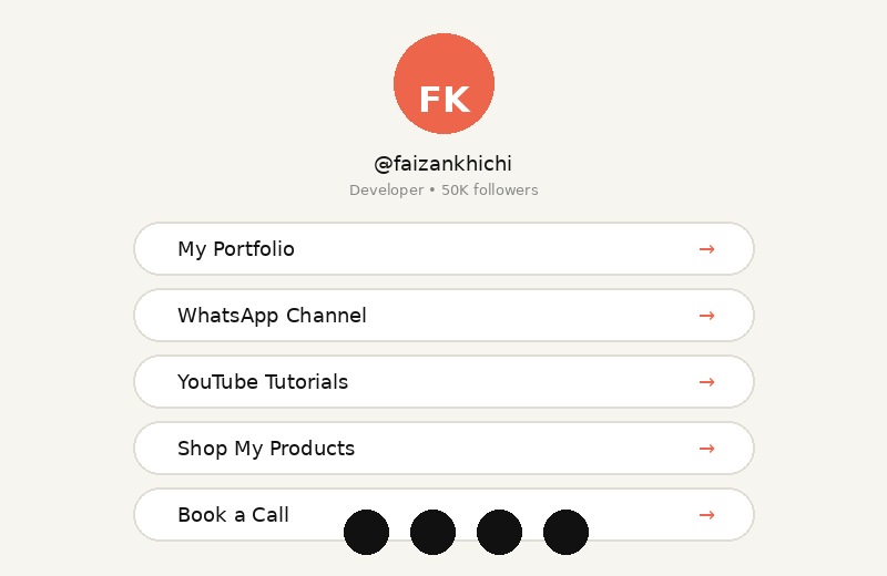 Link Page template preview